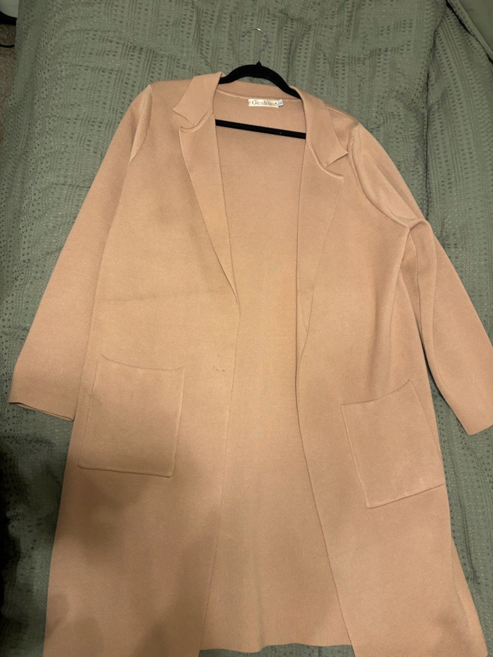 CeCe Open-Front Trench Coat in Tan
